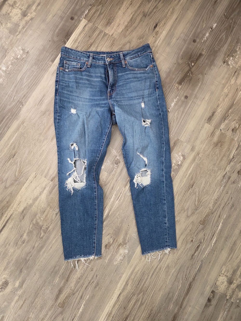 Old Navy Distressed Blue Boyfriend Jeans